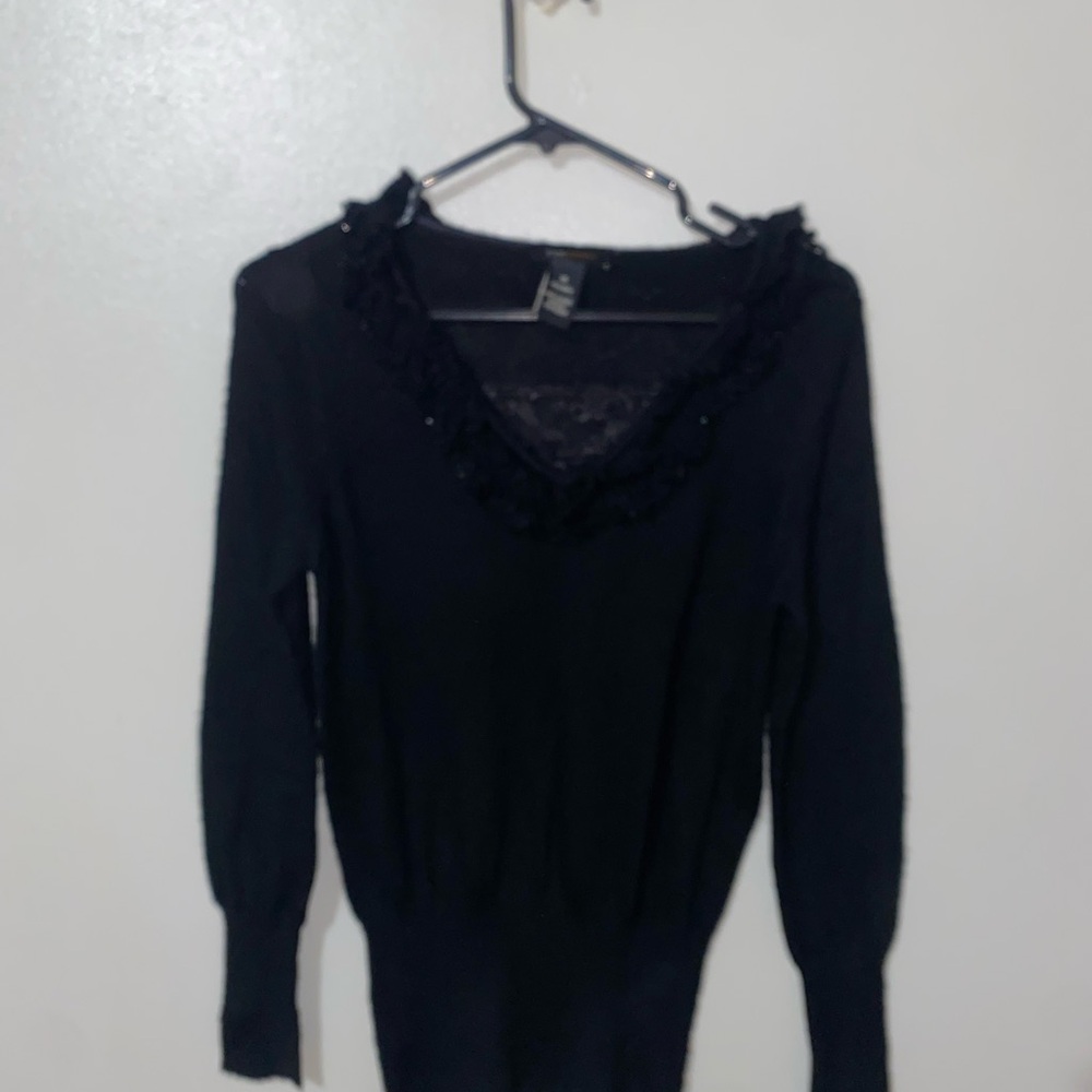 BCBGMaxAzria Black V-Neck Sweater